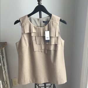 Banana Republic dressy gold wool blend tank, NWT